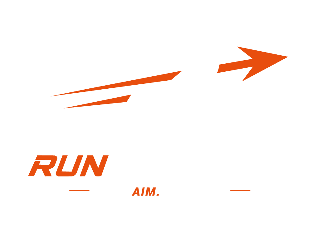 RunArchery Bild- und Wortmarke mit dem Claim Run. Aim. Release.